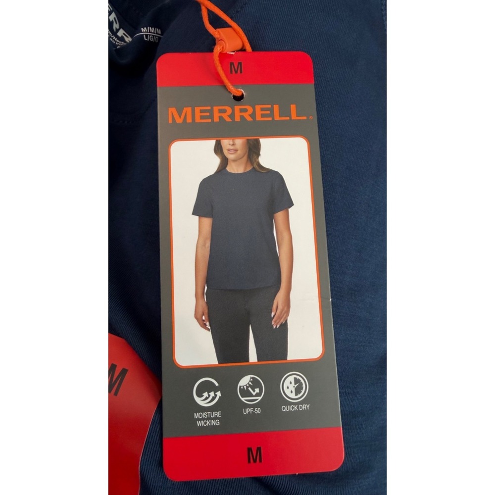 Merrell Women's Active Tee Quick Dry Moisture Wicking UPF 50 NAVY BLUE MEDIUM